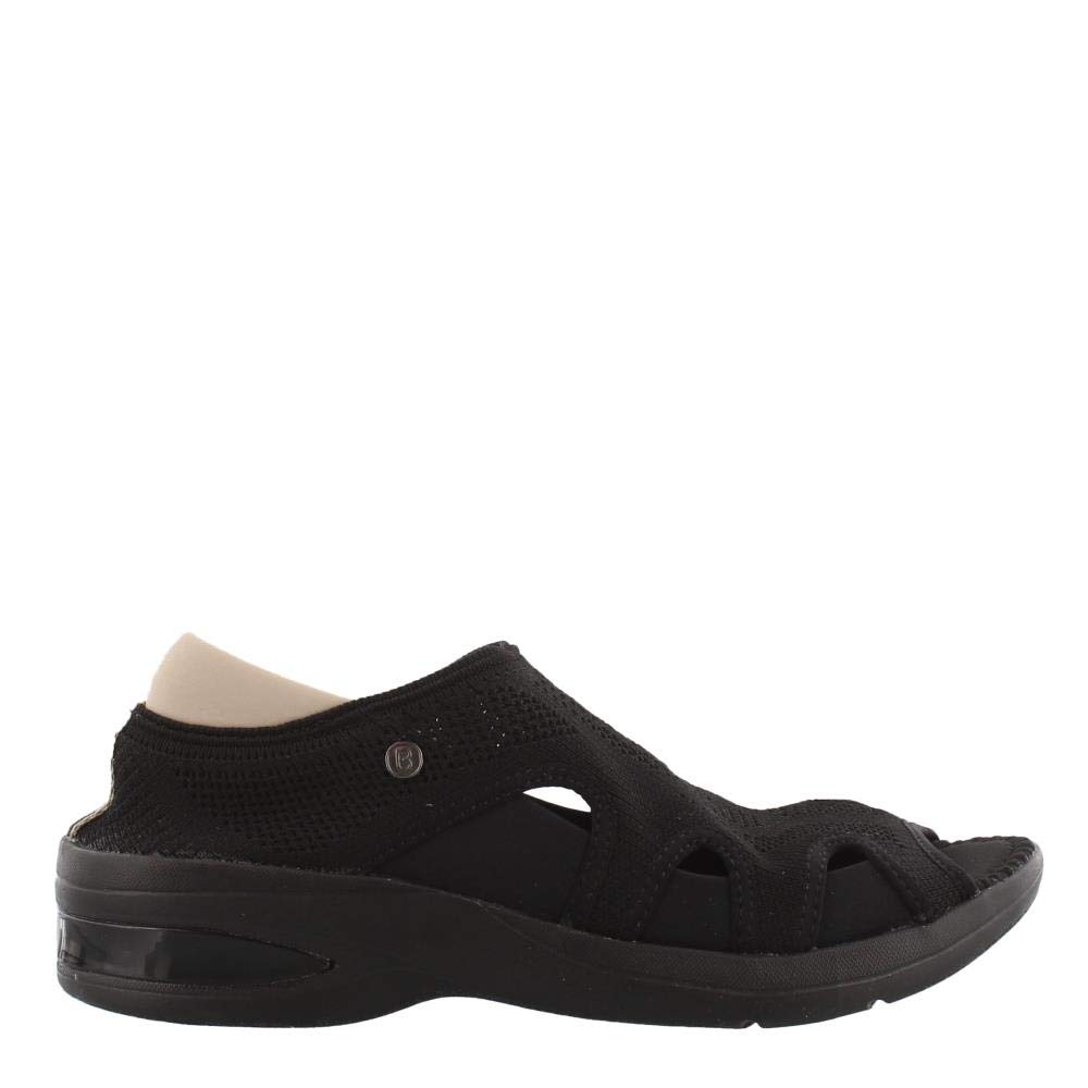 BZees Womens Resort Low Top Slip On Walking Shoes, Black Knit, Size 9.5 ...