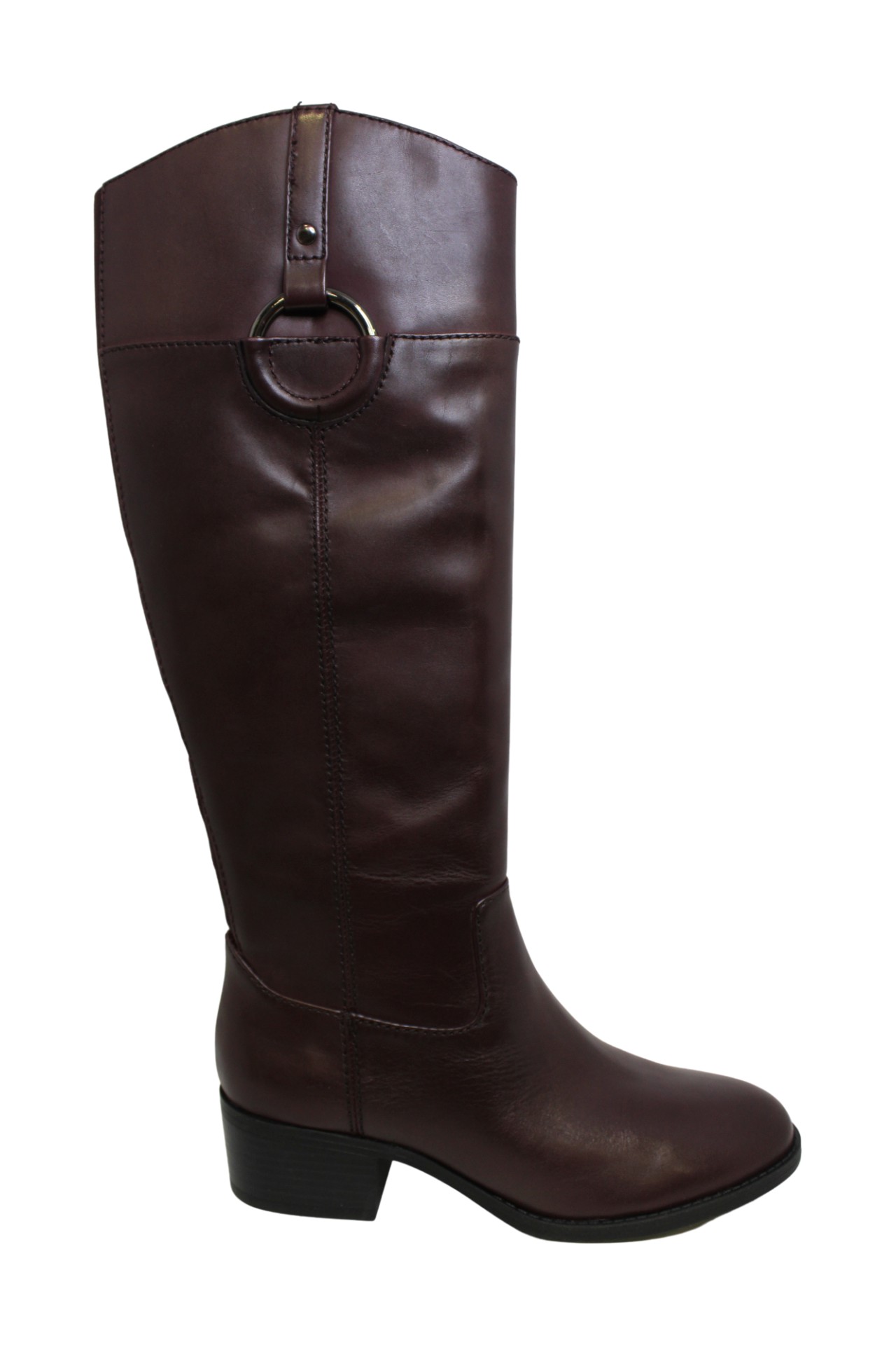 Alfani Womens Bexleyy Leather Almond Toe Knee High, Wine Leather, Size