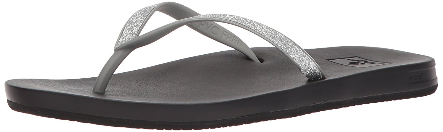 reef silver flip flops