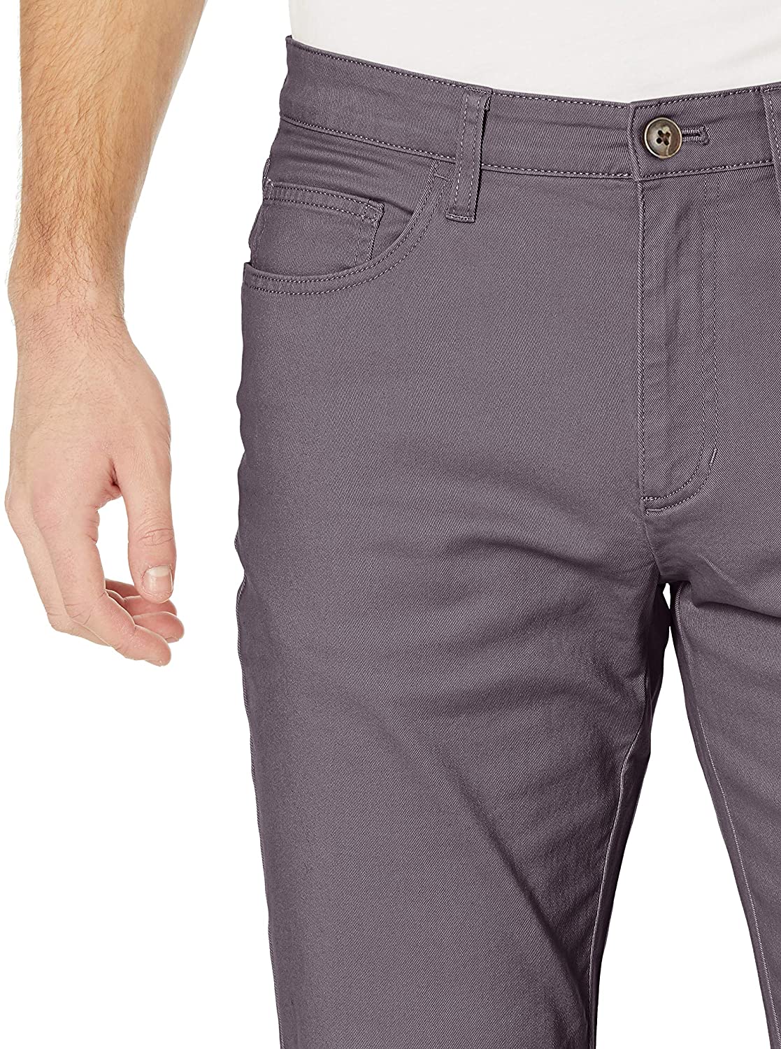 Goodthreads Men's Slim-fit 5-Pocket Comfort Stretch Chino, Grey, Size