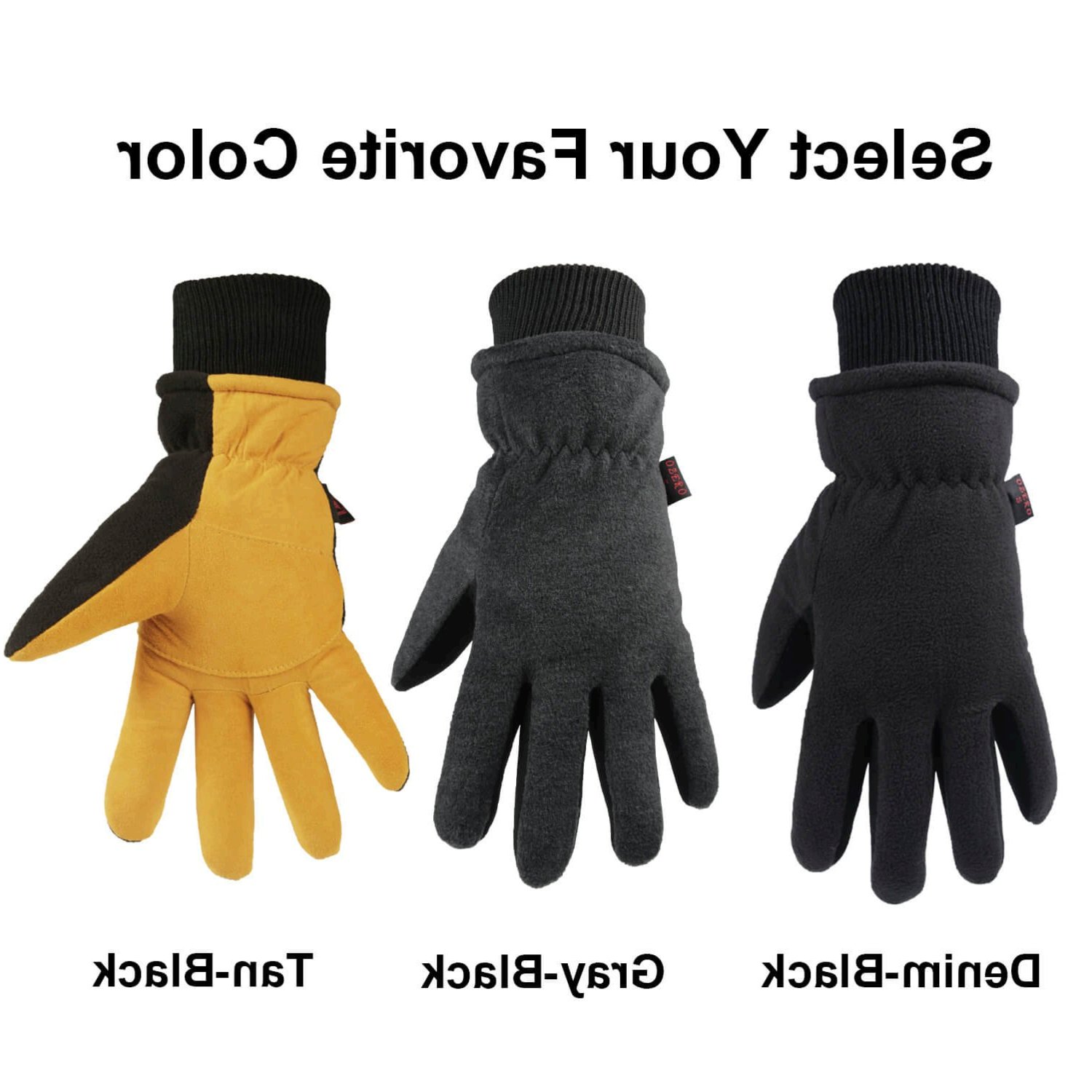 OZERO Work Gloves -30°F Coldproof Winter Ski Snow Glove - Deerskin ...
