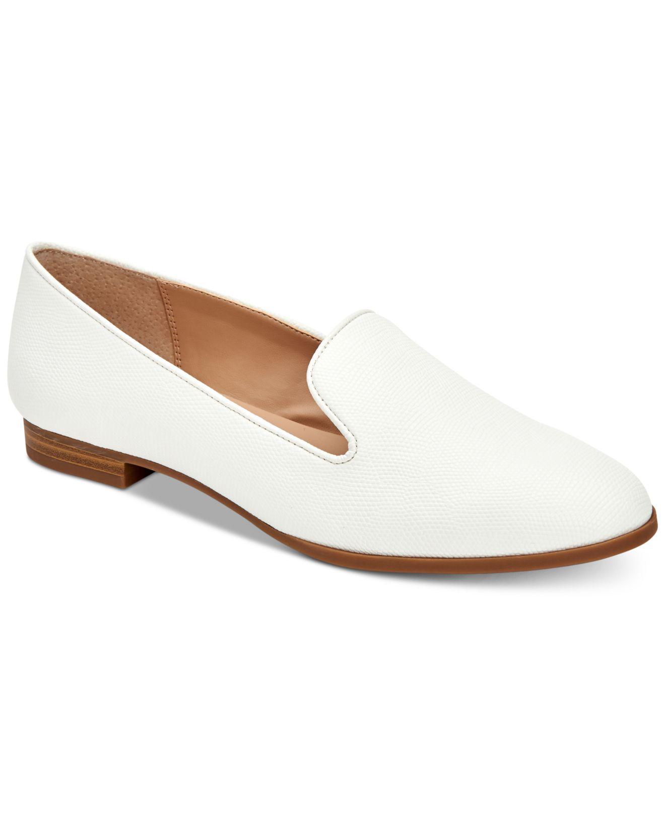 Alfani Womens Oceanaa Leather Closed Toe Loafers, White snk, Size 8.0 ...