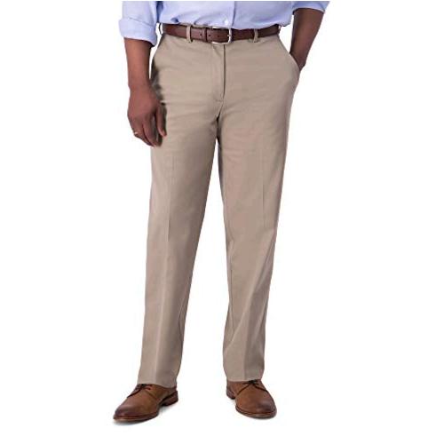 Haggar Men's Iron Free Premium Khaki Classic Fit, Medium Khaki, Size 38 x 30 ord | eBay