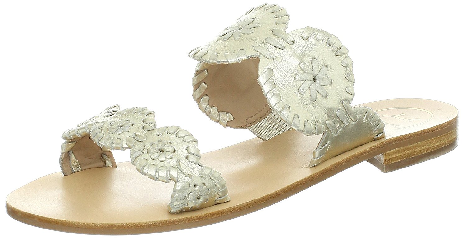 Jack Rogers Womens Lauren Open Toe Casual Slide Sandals Platinum Size 50 Jack Rogers Womens Lauren Open Toe Casual Slide Sandals Platinum Size 50