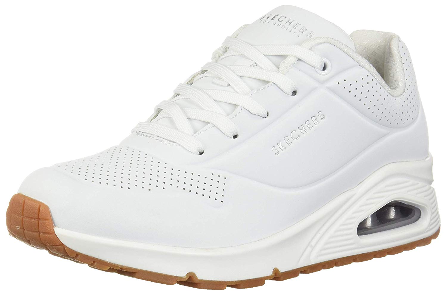 Skechers Womens Uno-Stand on Air Low Top Lace Up Fashion, White, Size ...