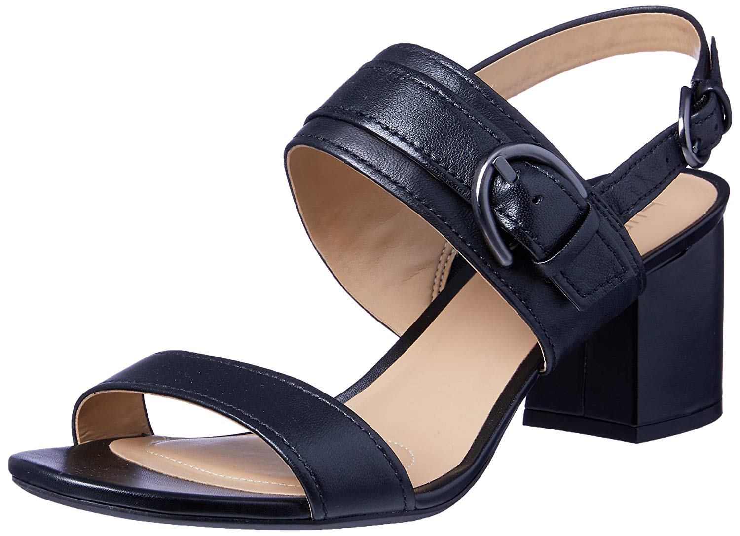 womens black leather slides