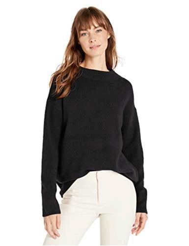 Brand Black Lark /& Ro Women/'s Long Sleeve Ribbed Crewneck Size Large