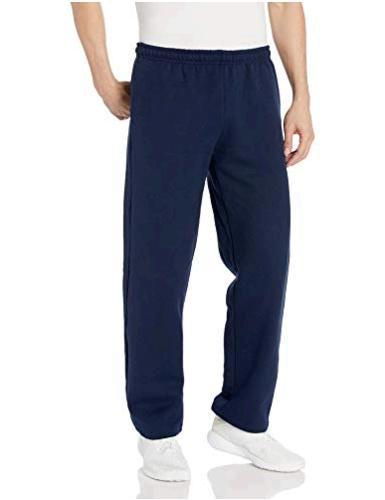 gildan men's fleece open bottom pocketed pant