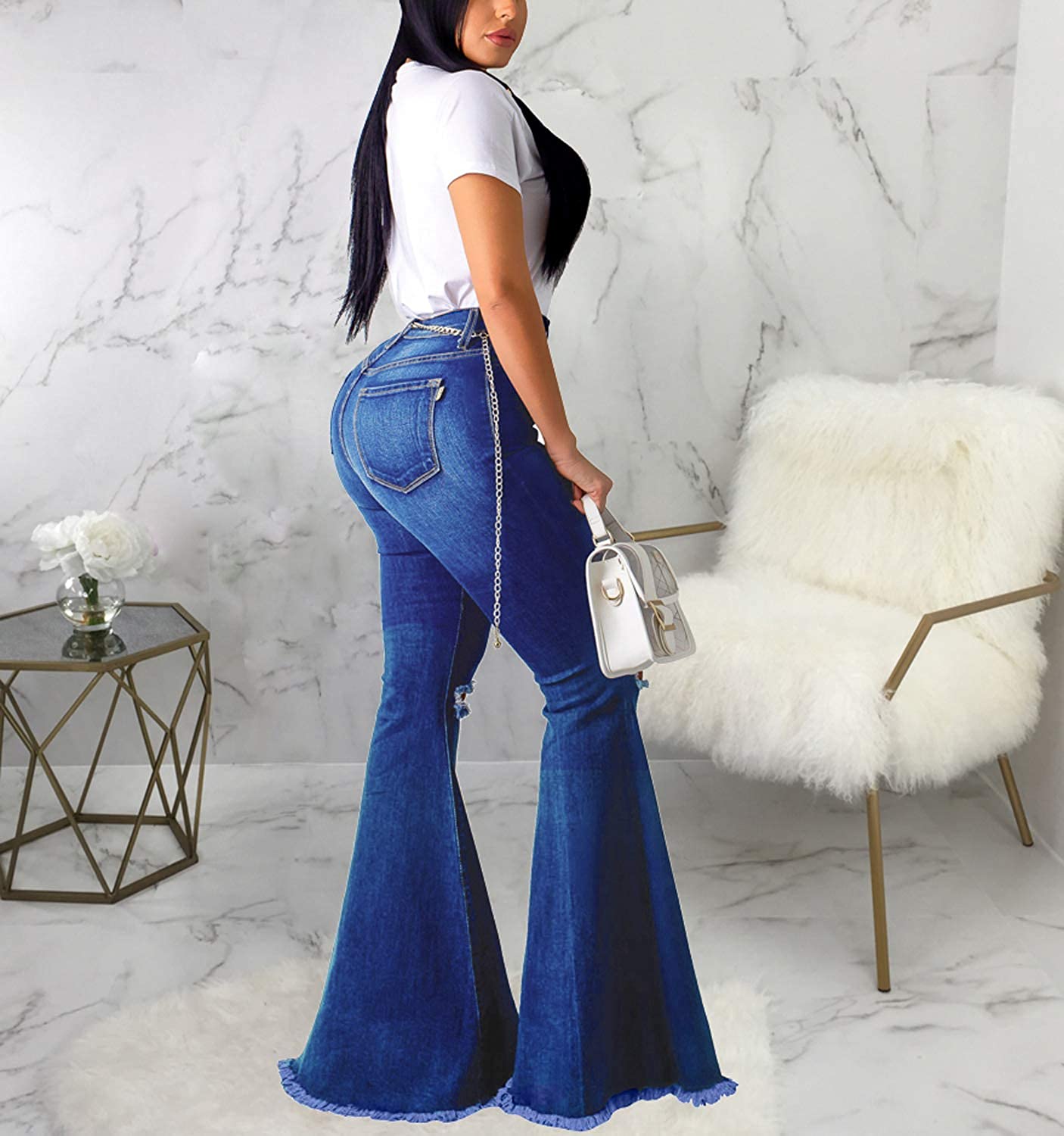 bell bottom jeans for girls with top