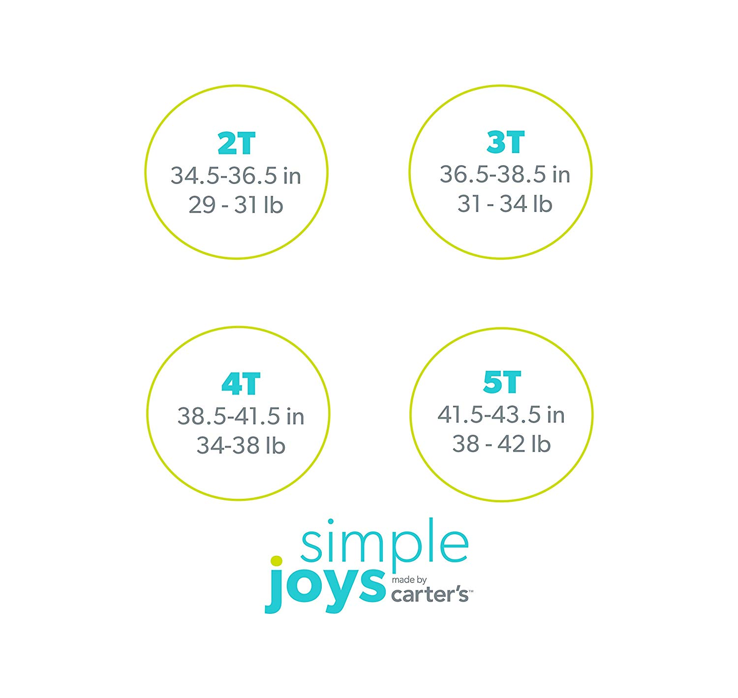 Carter's Simple Joys Size Chart