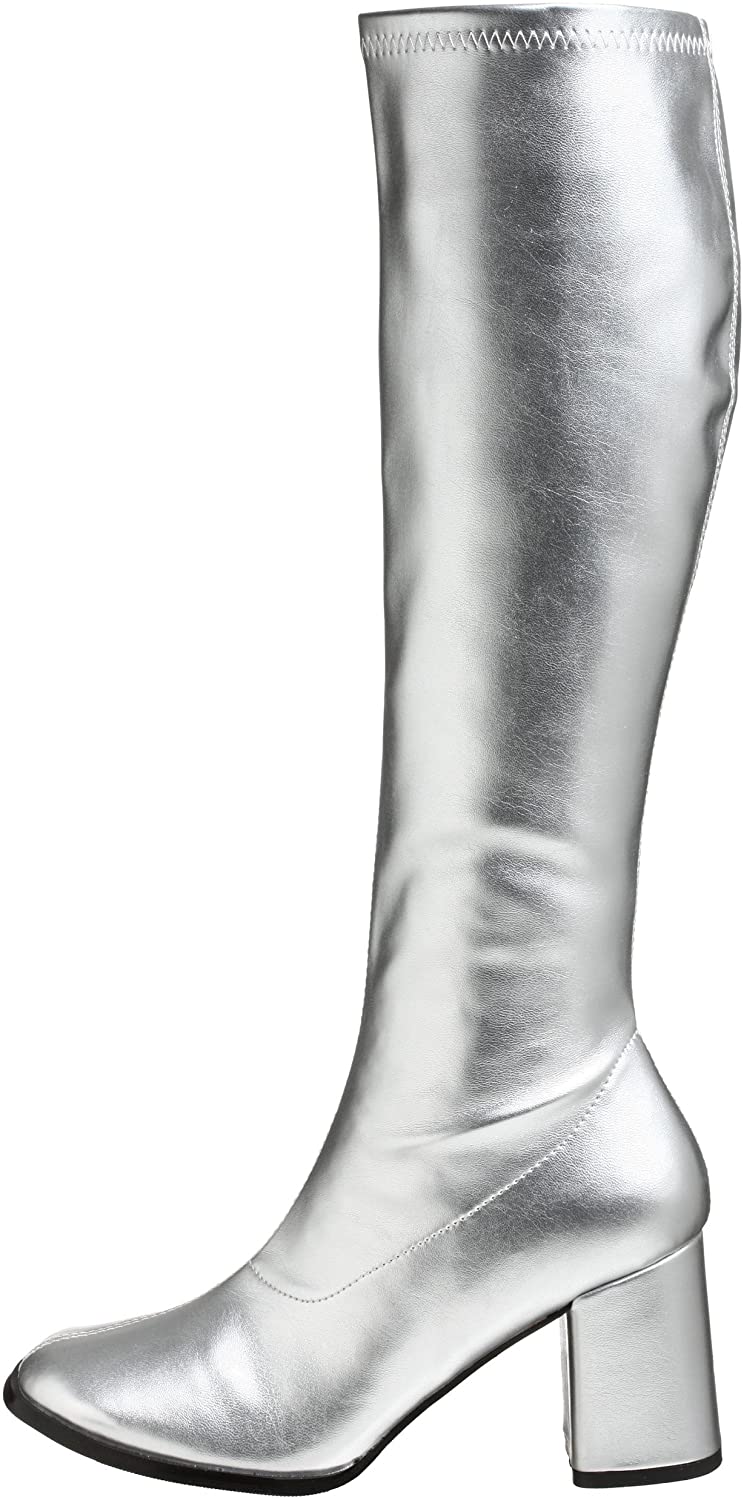 Funtasma by Pleaser Women's Gogo-300 Boot, Silver Stretch, Size OUKN | eBay