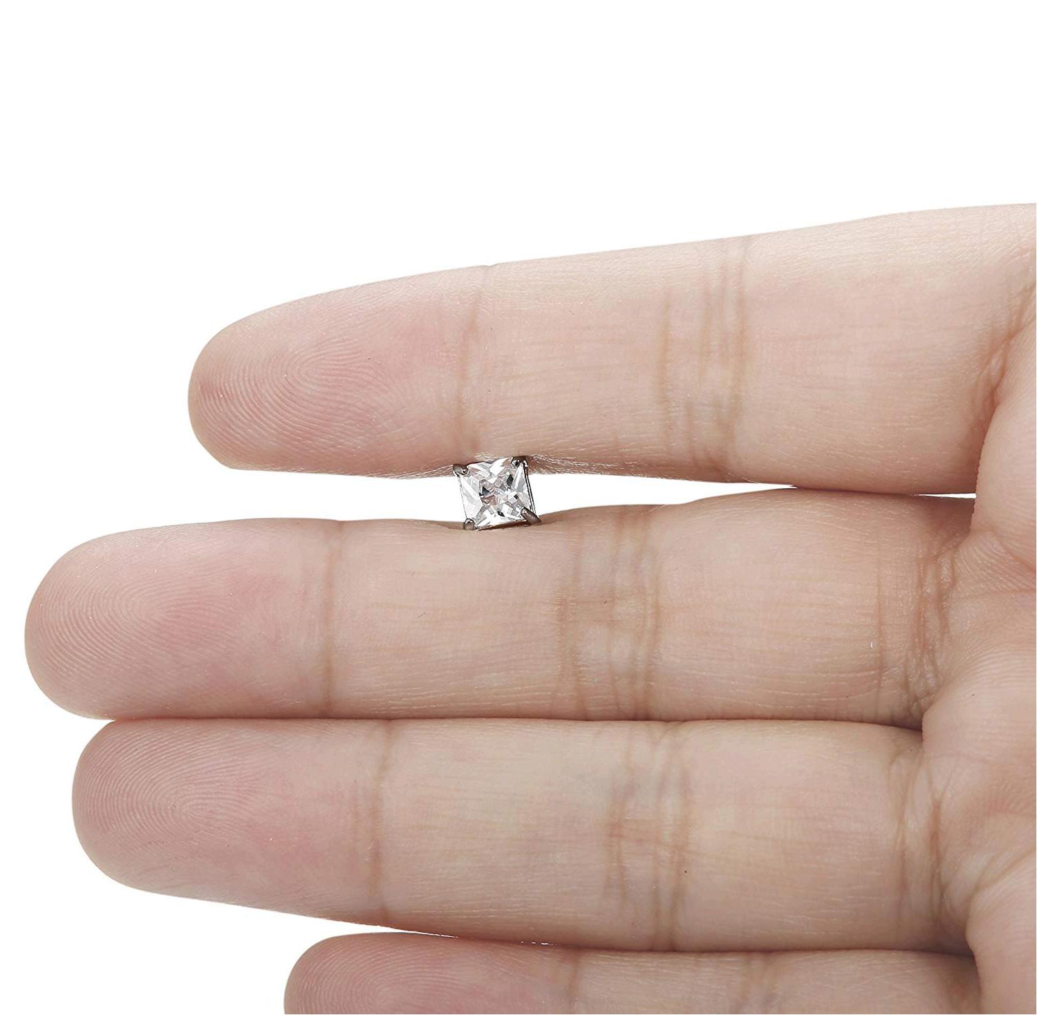 Jstyle 2 Pairs Stainless Steel Stud Earrings, No Color, Size