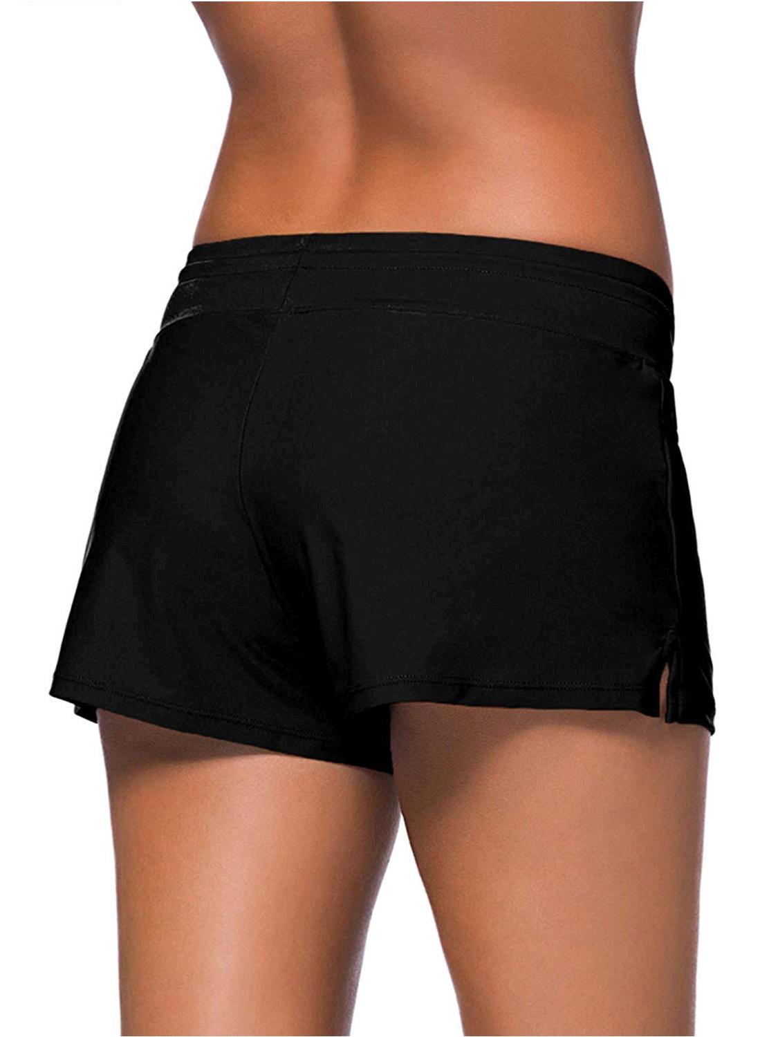 Satinior Women Swimsuit Shorts Tankini Swim Briefs Plus Black 2 Size 