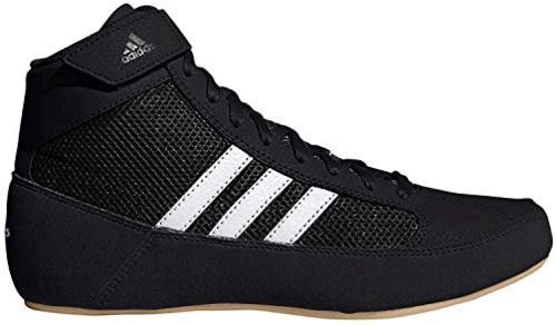 adidas Men's HVC Wrestling Shoe, Black/White/Iron Metallic, Size 1.0 ...