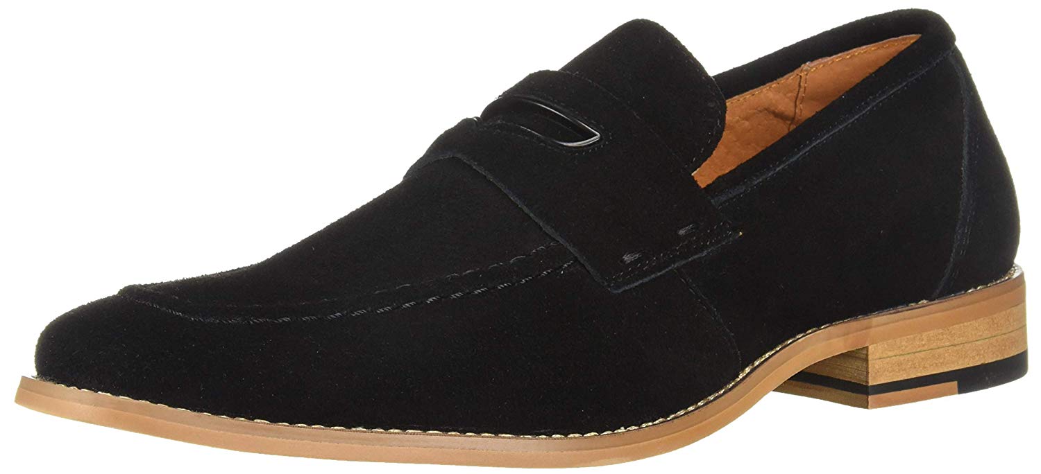 Stacy Adams Mens colfax Suede Closed Toe Slip On Shoes, Black Suede ...