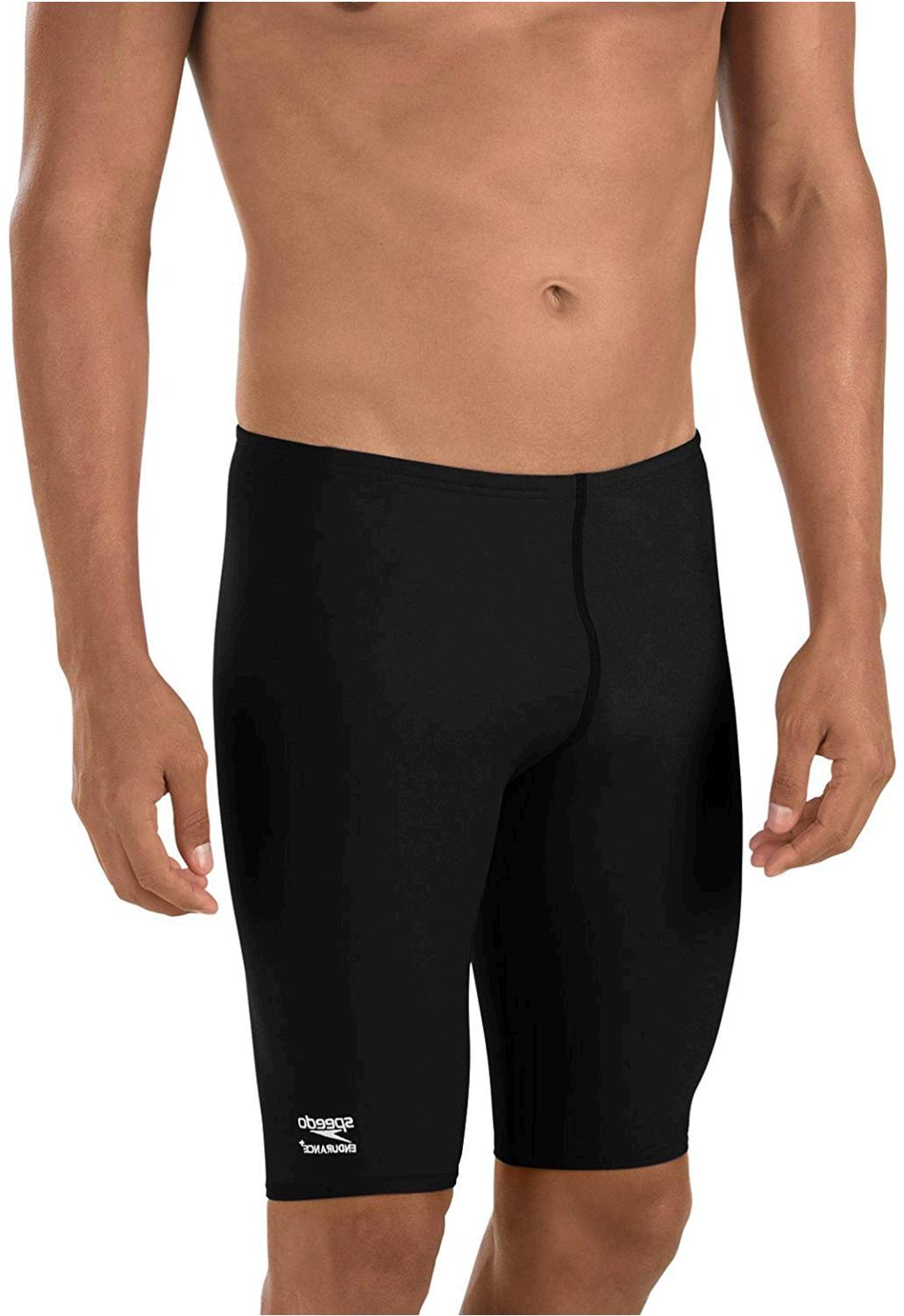 Speedo Male Jammer Swimsuit Endurance Polyester Solid, Speedo Black