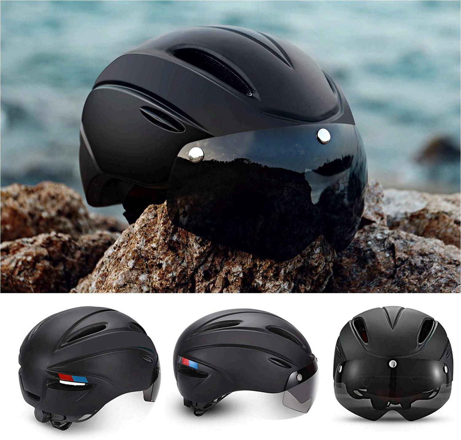 Stylish Adult Road Bike Helmet with Visor Protector Goggle