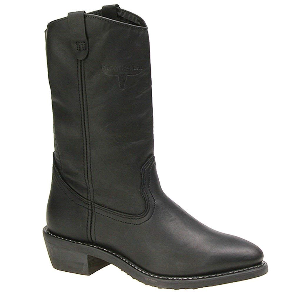 Western Work Mens Leather Almond Toe MidCalf Safety Boots