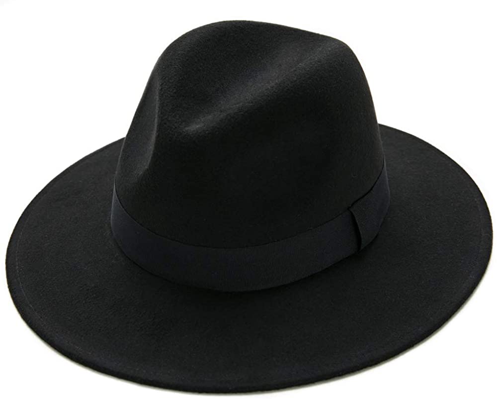 1920's Gangster Hat,Fedora Panama Hats Roaring 20s Costume, A2black