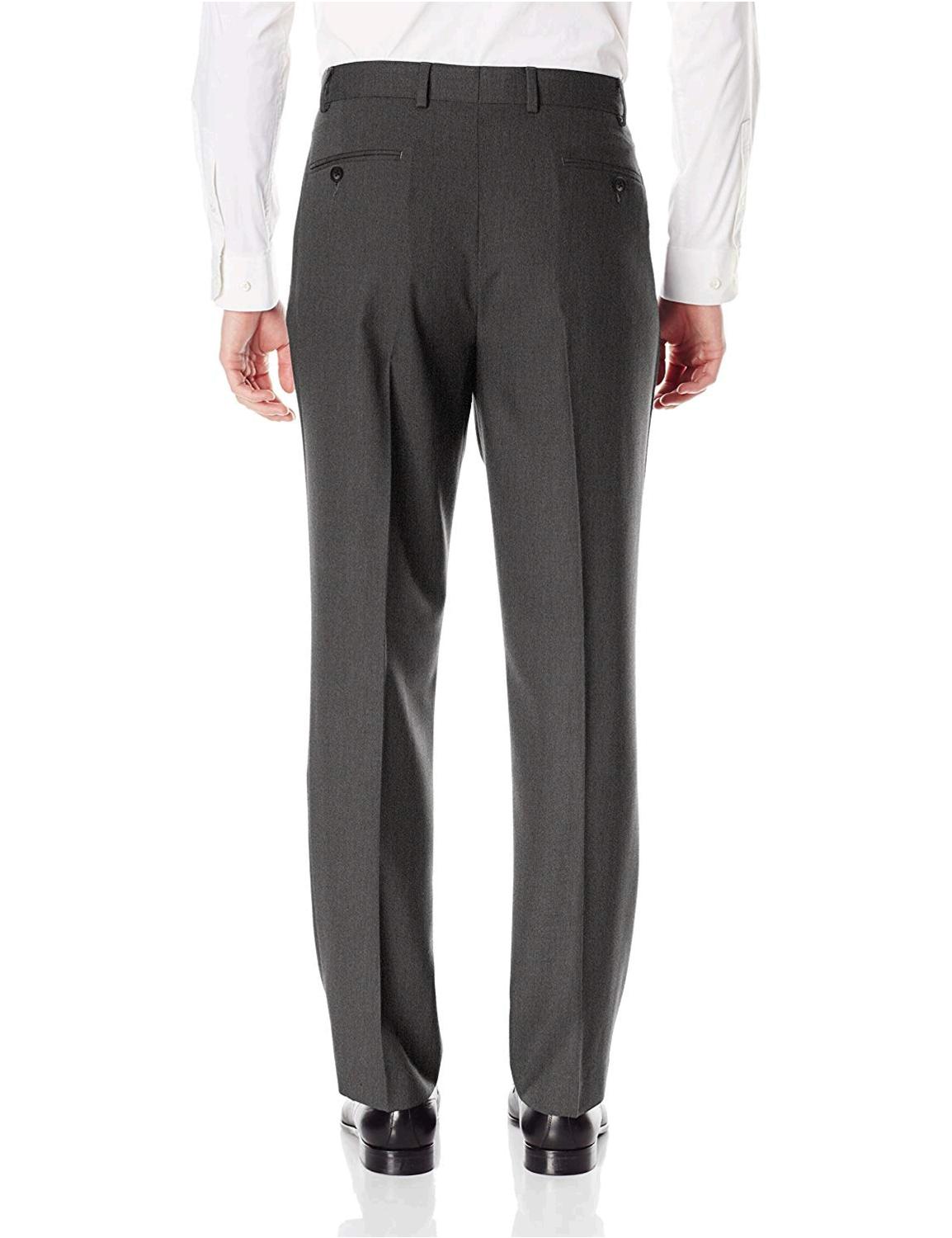 Perry Ellis Men's Slim Fit Suit with Hemmed, Charcoal Grey ...