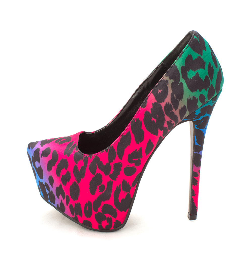 ShoeDazzle Womens Mombasa Pointed Toe Platform Pumps Fuchia Multi Size 8.5 ShoeDazzle Womens Mombasa Pointed Toe Platform Pumps Fuchia Multi Size 8.5