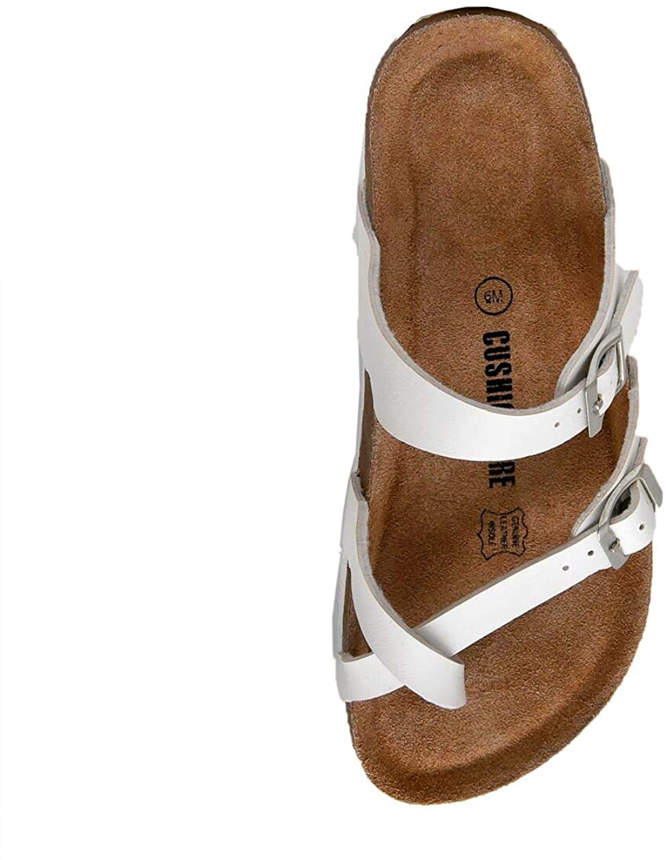 white cushionaire sandals