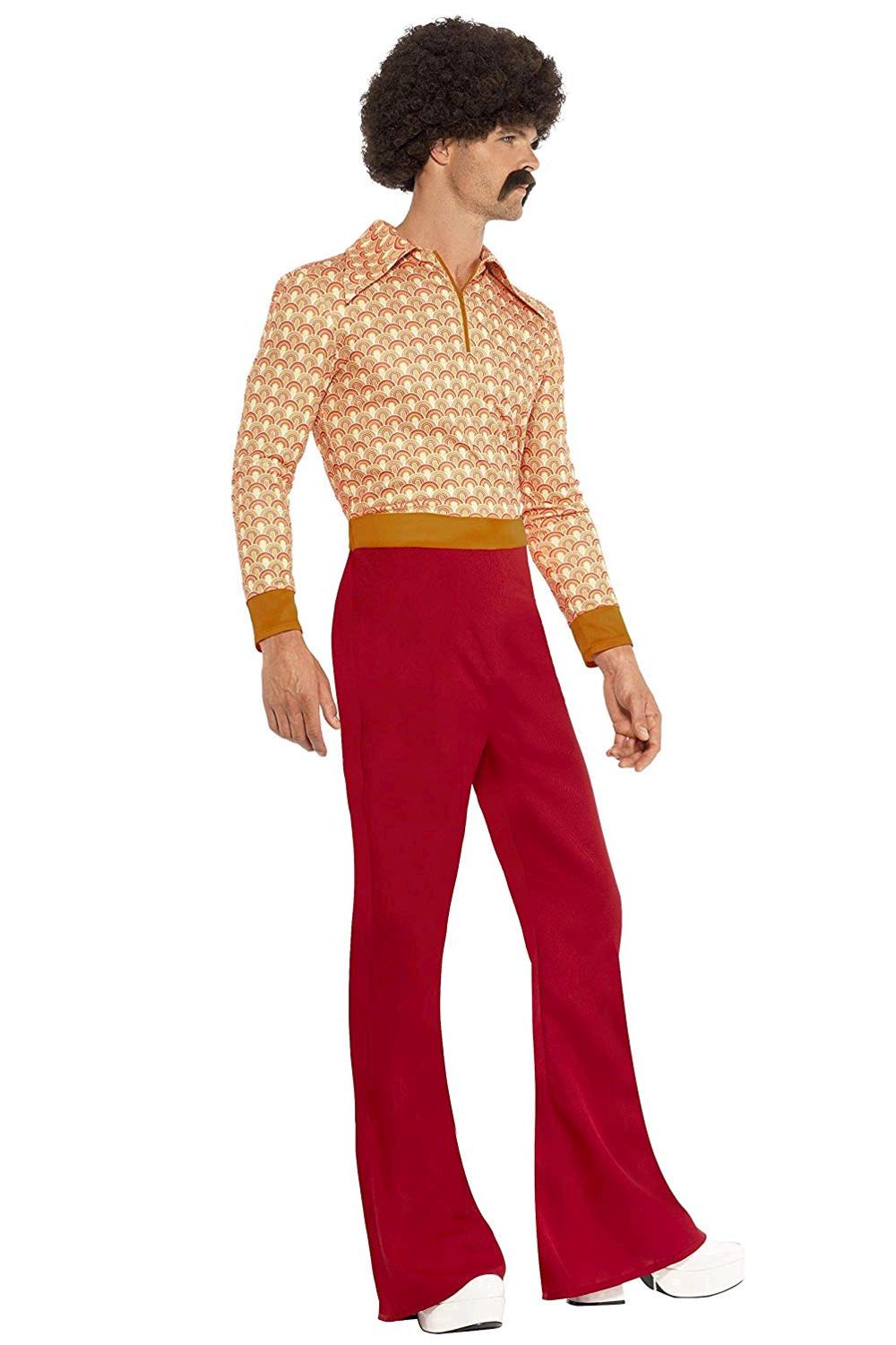 Smiffys Authentic 70s Guy Costume, Red, Size L - US Size 42