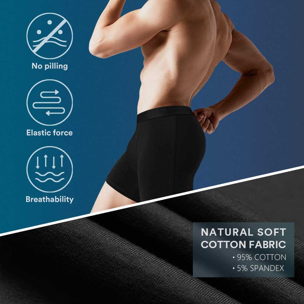 Natural Feelings Boxer Briefs Mens Underwear Men Pack Soft, Black, Size