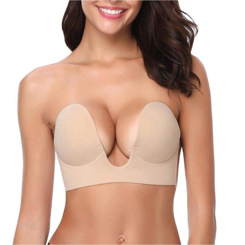 Aomh Strapless Bra Adhesive Invisible Backless Bras, Beige, Size A/B/C/D/DD joMJ eBay