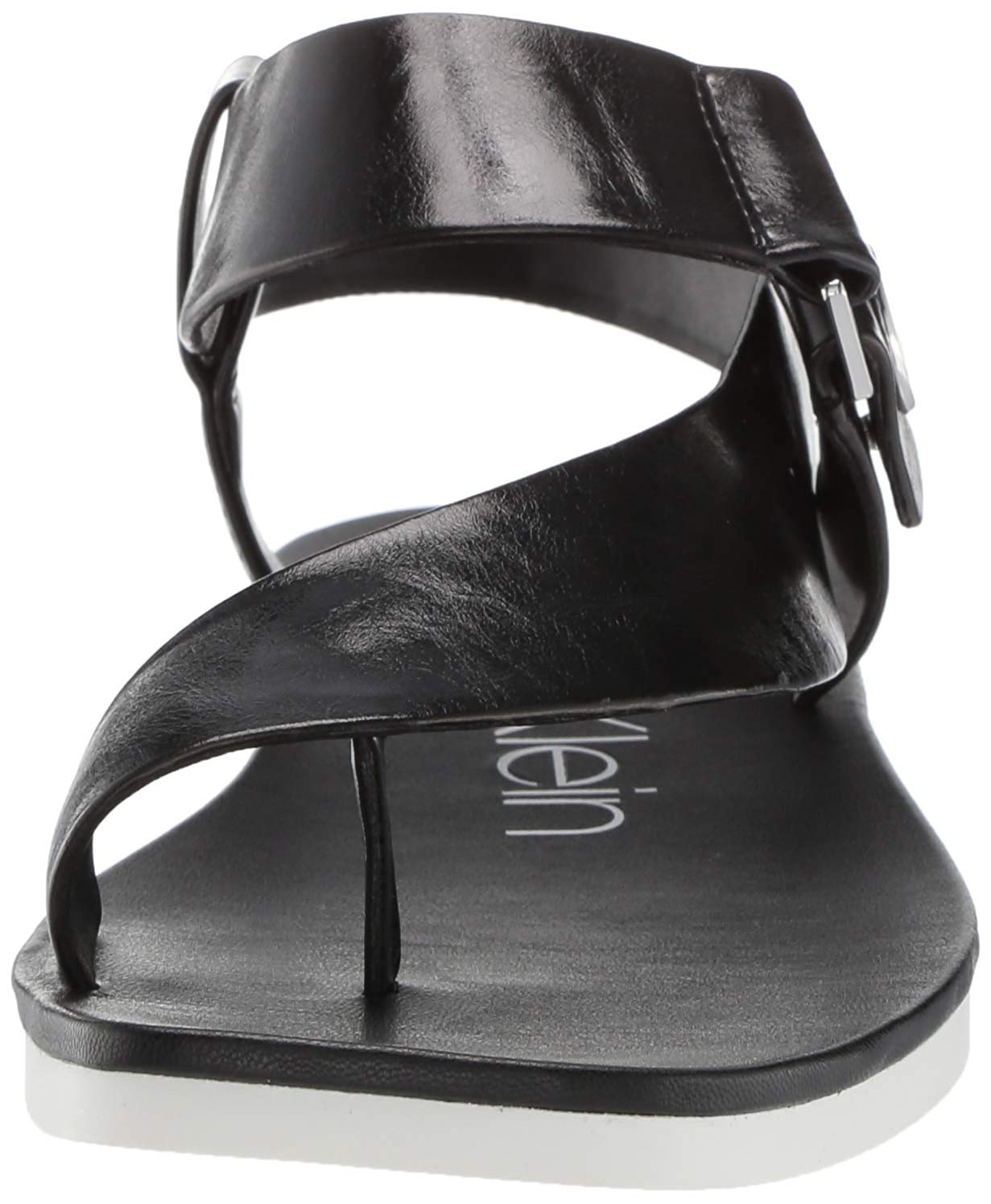 Calvin Klein Women's Shoes Rikki Leather Open Toe Casual Ankle, Black ...