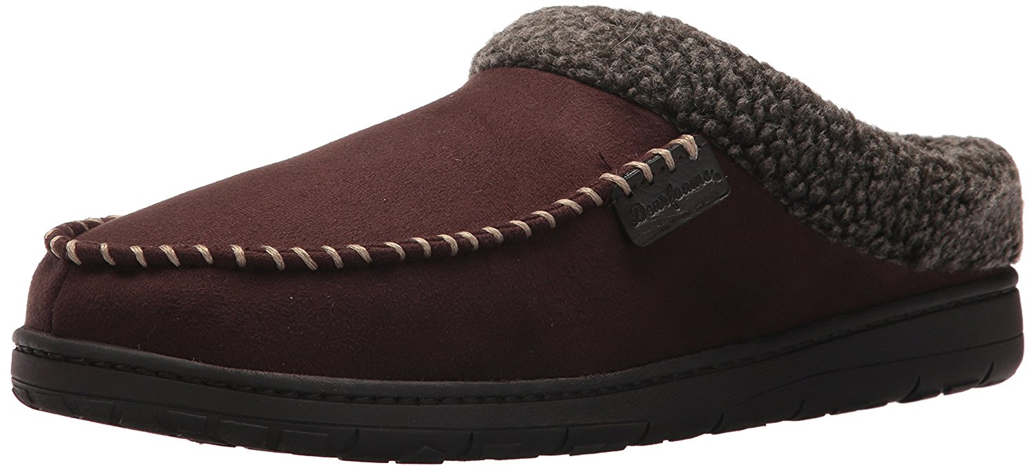 Dearfoams Women's Microsuede Clog Mule, Coffee, Size 15.0