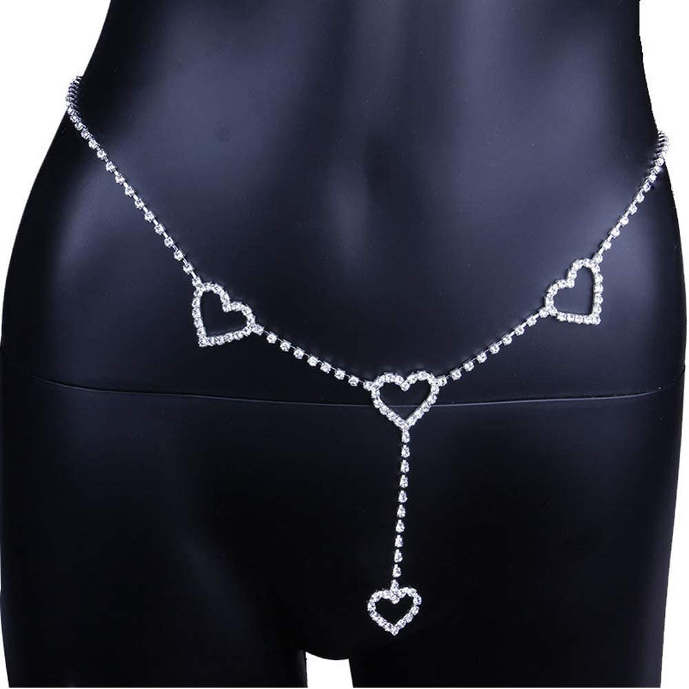 Cusmyre Rhinestone Body Chains Belt Crystal Waist Silver Size Double Layered Y Ebay