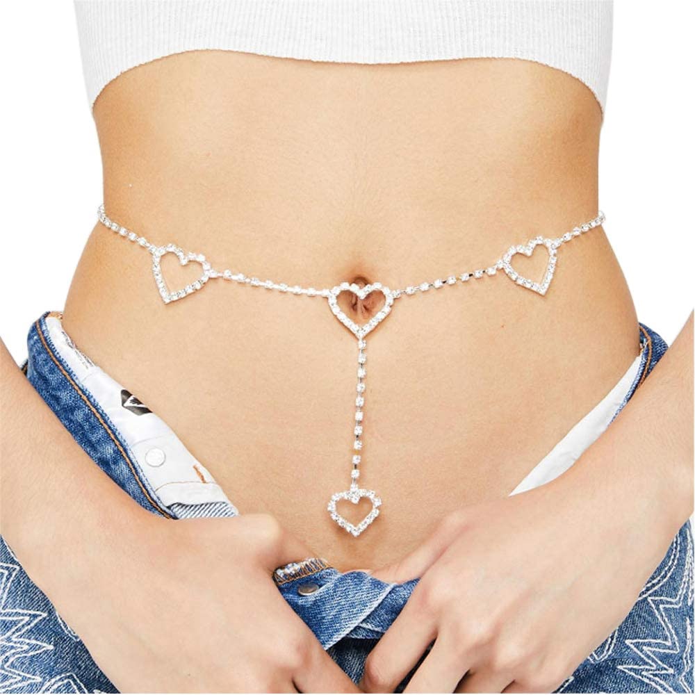 Cusmyre Rhinestone Body Chains Belt Crystal Waist Silver Size Double Layered Y Ebay