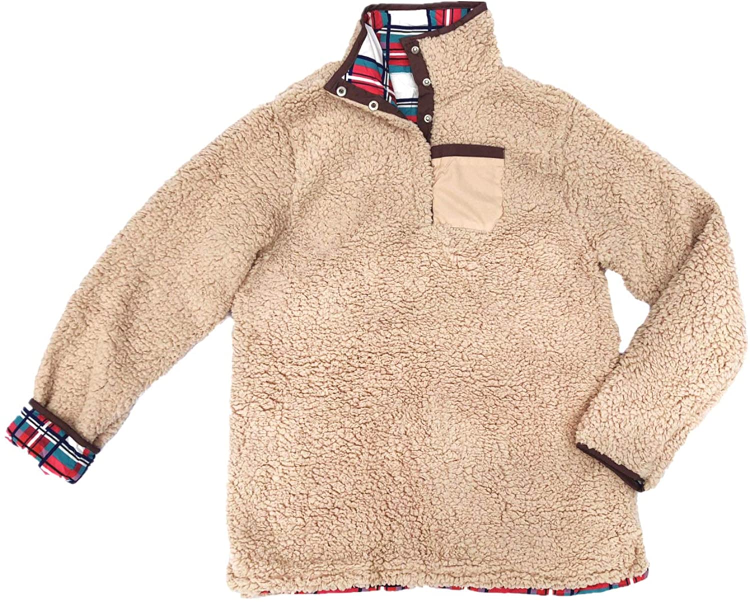 reversible sherpa pullover