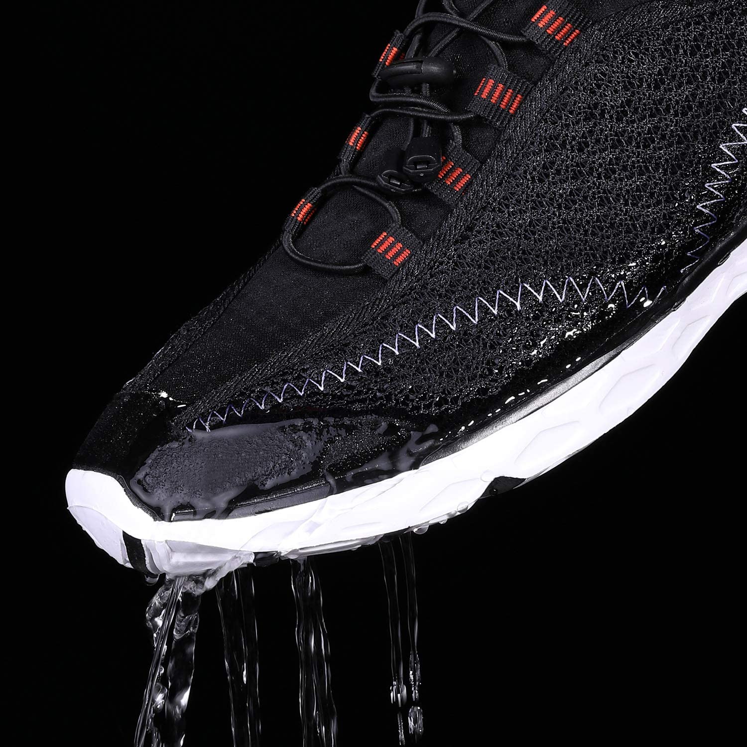 Lightweight Quick Dry Aqua, Black White, Size 8.0