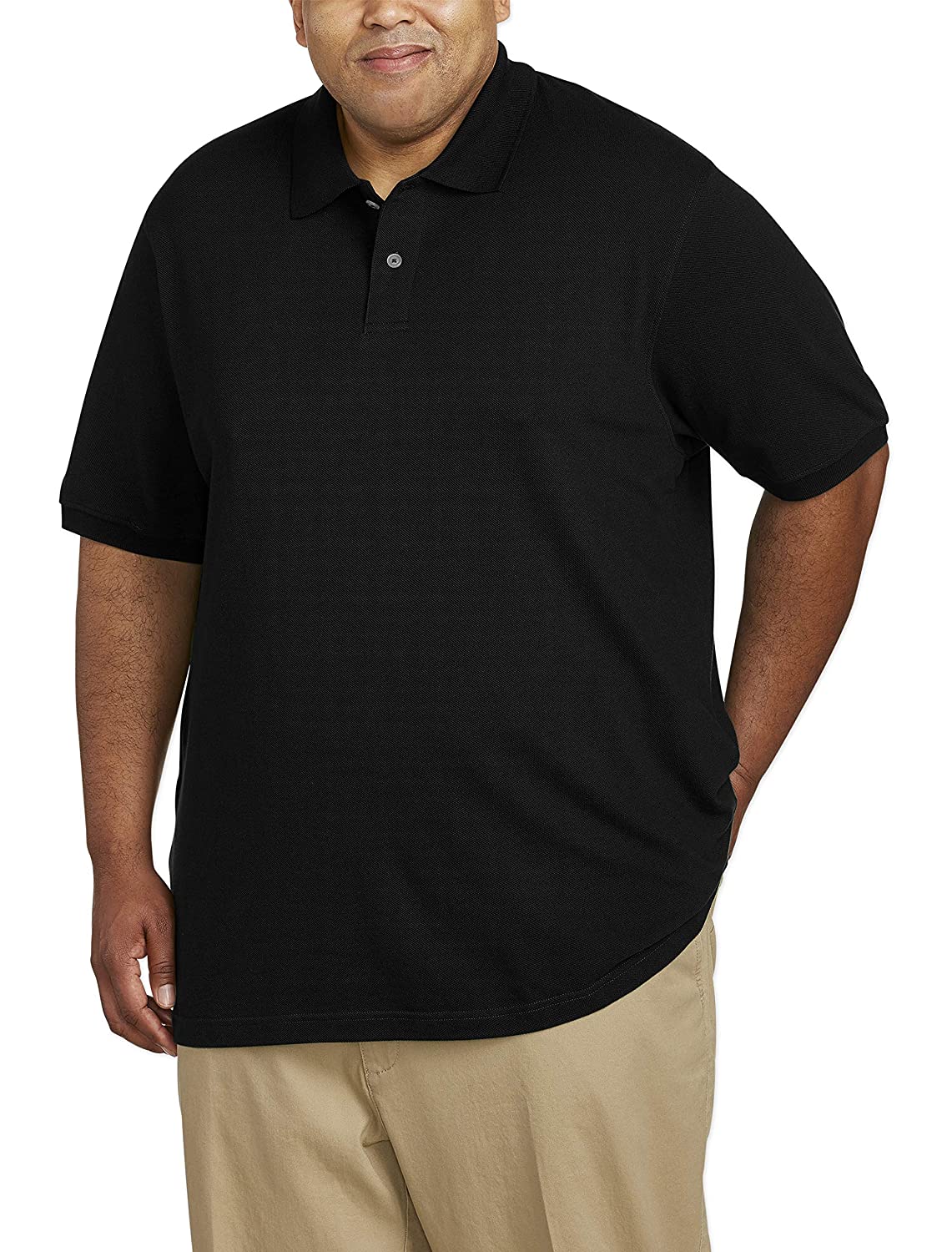 Essentials Men's Big & Tall Cotton Pique Polo Shirt fit, Black, Size 3.0 | eBay