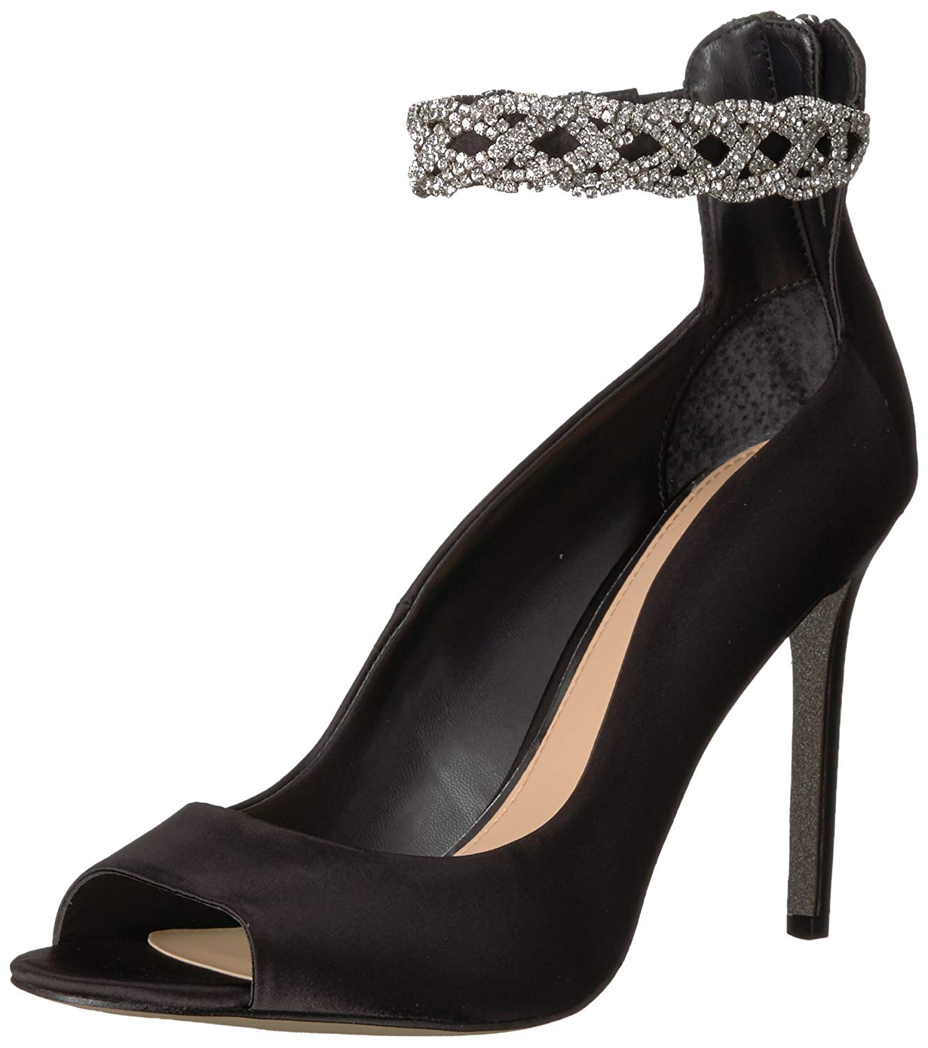 Badgley Mischka Jewel Women's Alanis Heeled Sandal, Black, Size 6.0 Badgley Mischka Jewel Women's Alanis Heeled Sandal, Black, Size 6.0