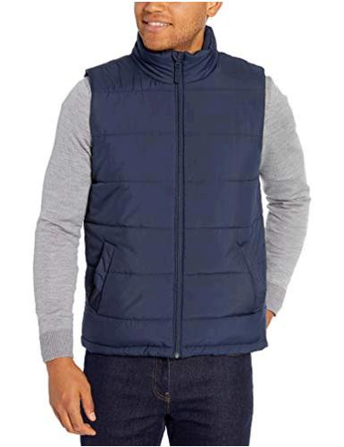 Essentials Men's Mid-Weight Puffer Vest, Navy,, Navy, Size XX-Large | eBay