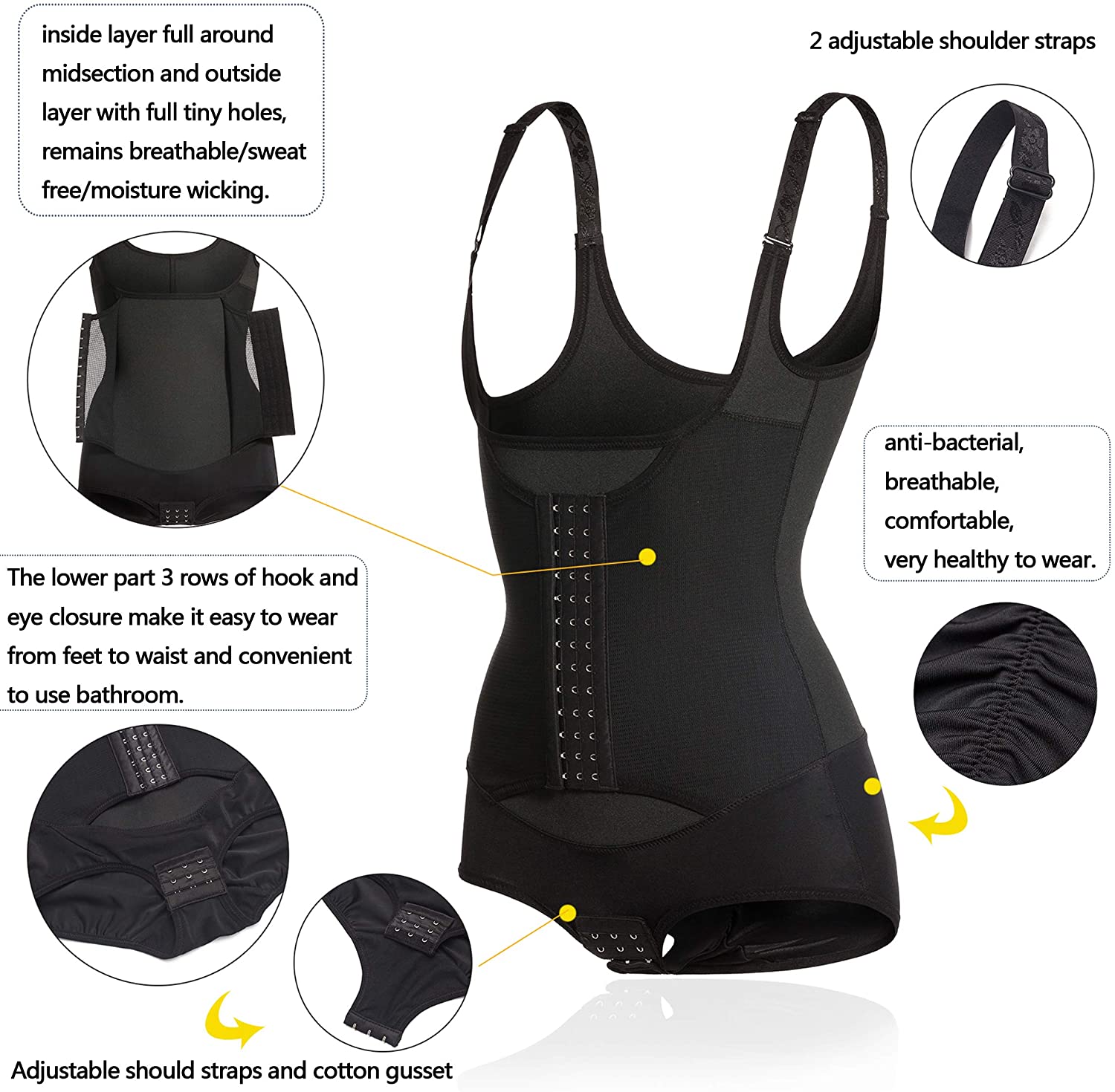 waist trainer gotoly corset loss weight tummy control bra cincher underbust xx bodysuit straps