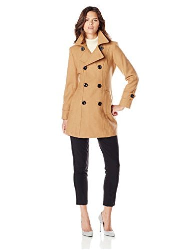 Anne Klein Women's Classic Double-Breasted Coat, Camel, XS, Camel, Size ...