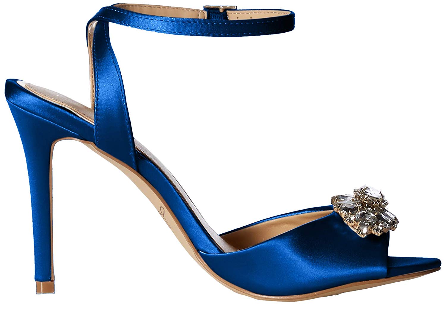 badgley mischka blue satin shoes