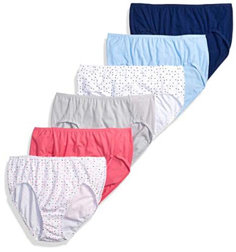 Fruit of the Loom Women's 6 Pack Comfort Covered Waistband, Blue, Size ...