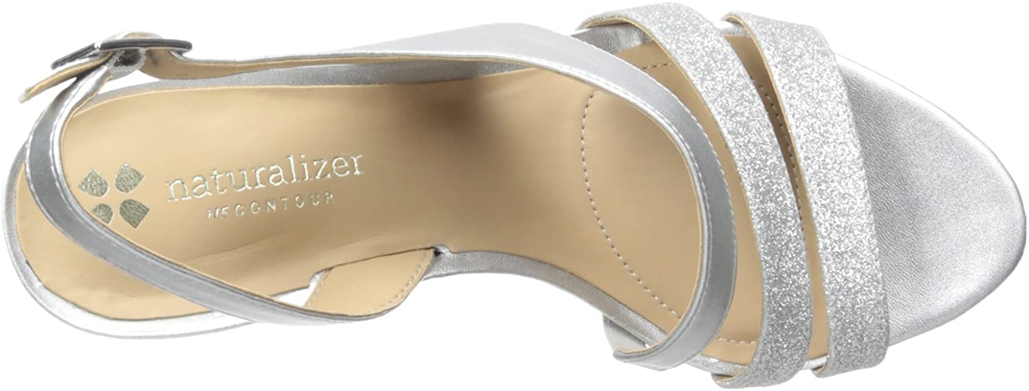 Naturalizer Women's Shoes Taimi Open Toe Casual, Silver PRL/Glitter ...