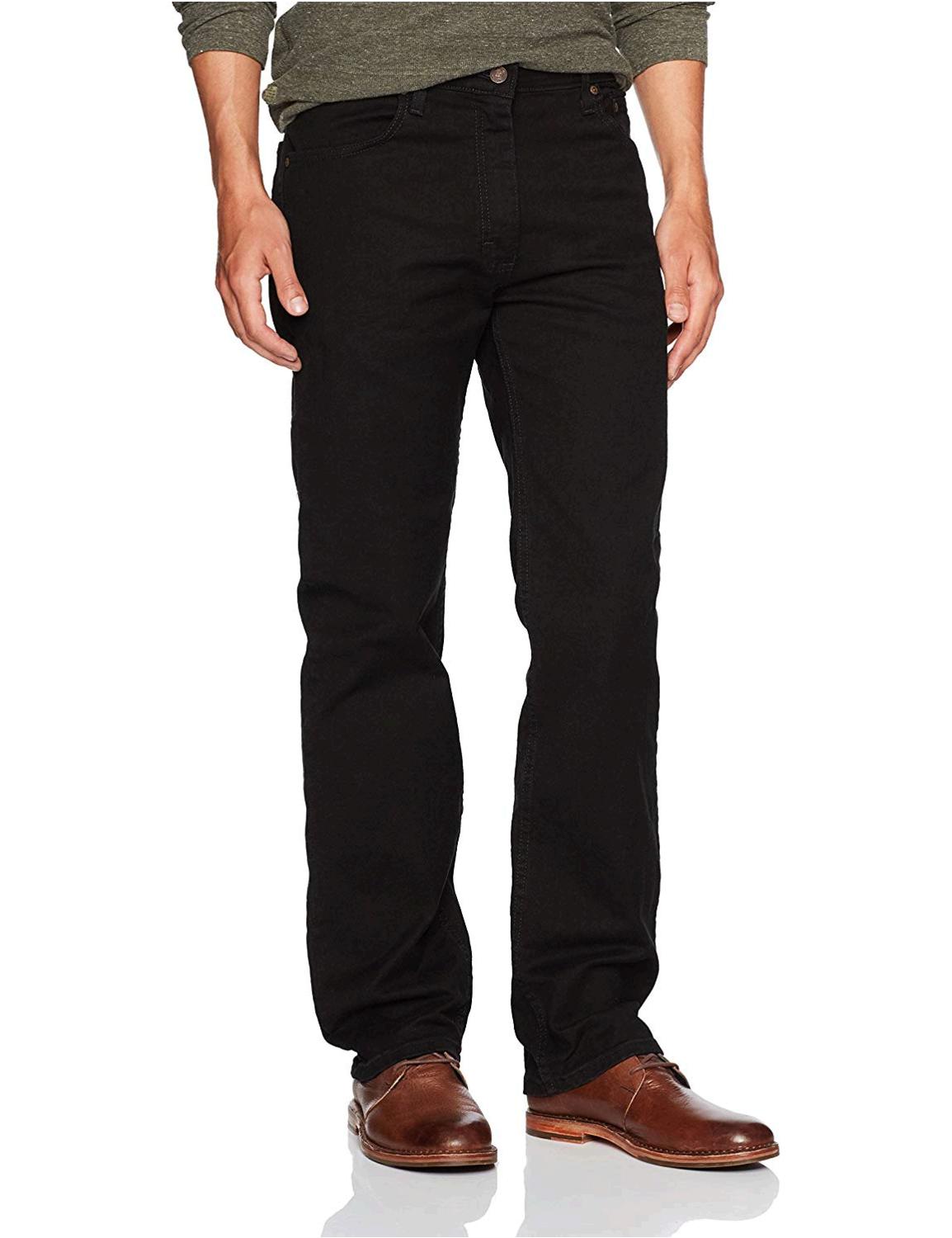 Wrangler Men's Regular Fit Comfort Flex Waist Jean,, Black, Size 32W x ...