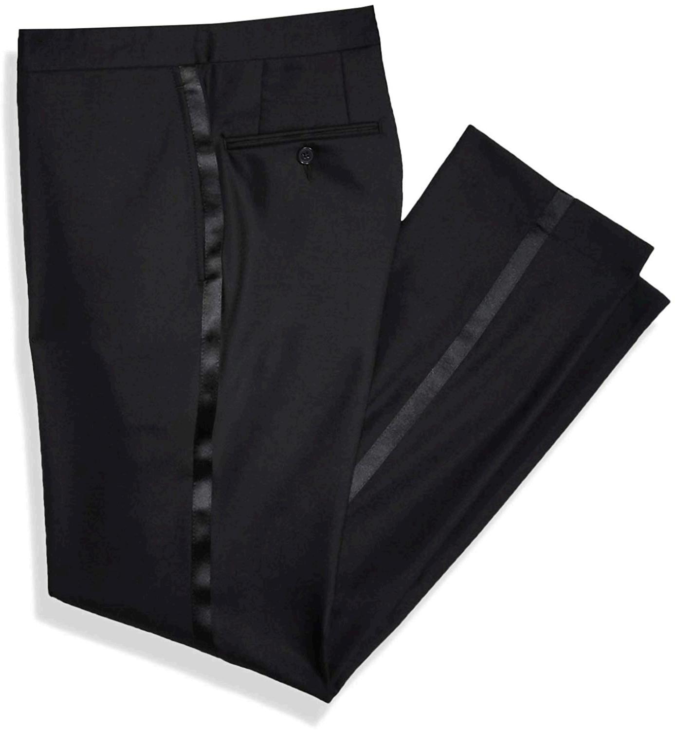 Calvin Klein Men's Modern Fit 100% Wool Tuxedo Suit, Black Pant, Size ...