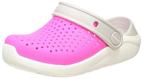 Crocs Kids Literide Clog | Slip on Athletic, Electric Pink/White, Size ...
