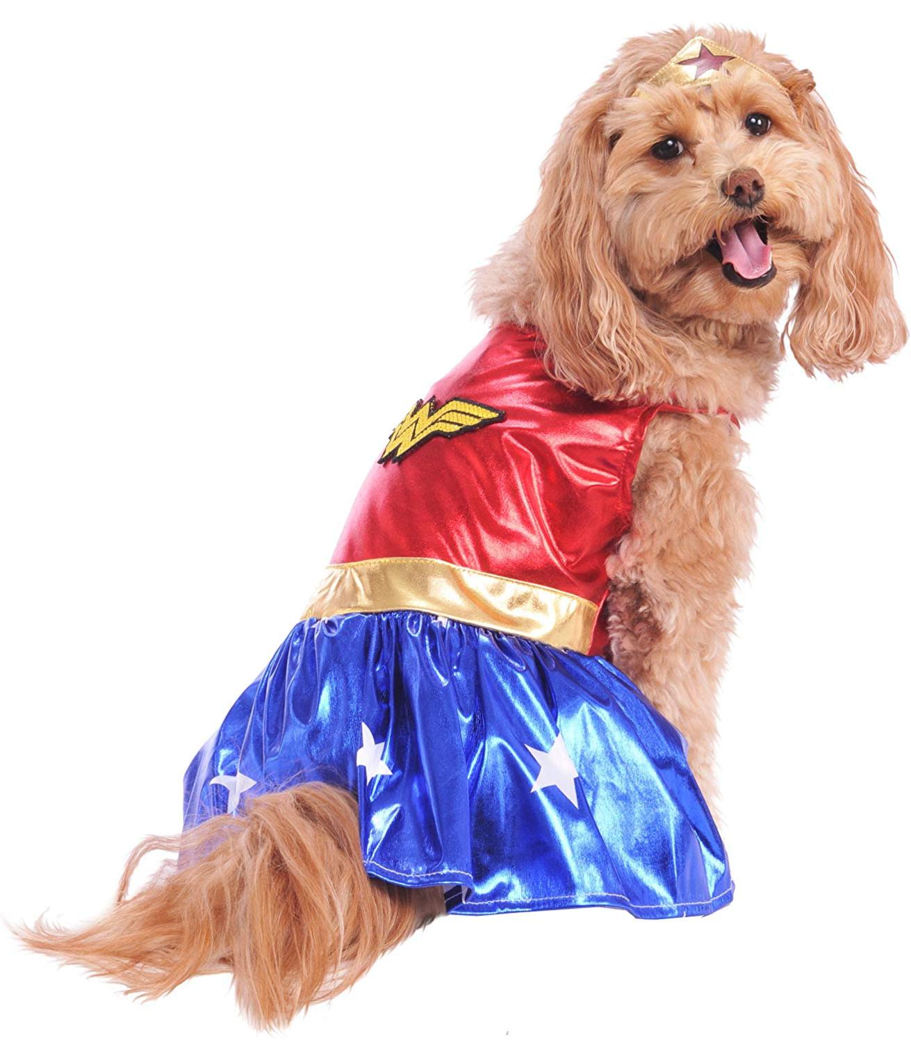 DC Comics Pet Costume, Large, Wonder Woman, Multi-Color, Size Large ...