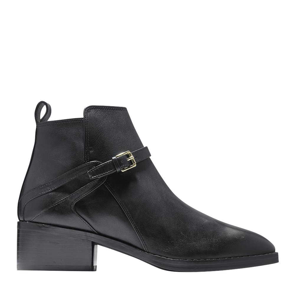 cole haan black leather bootie