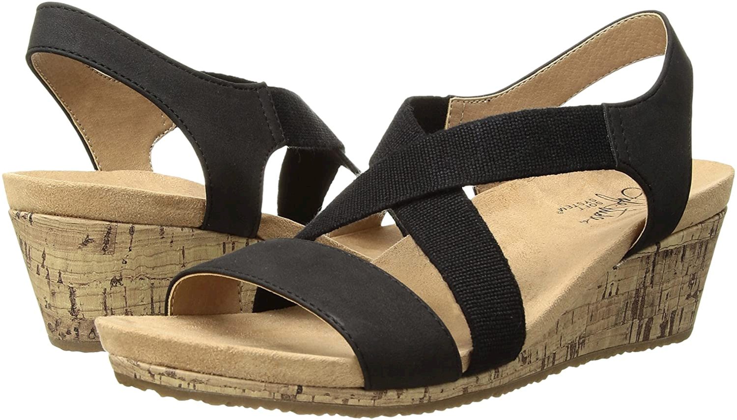 LifeStride Women's Mexico Wedge Sandal, Black, Size 8.0 C3Cr eBay