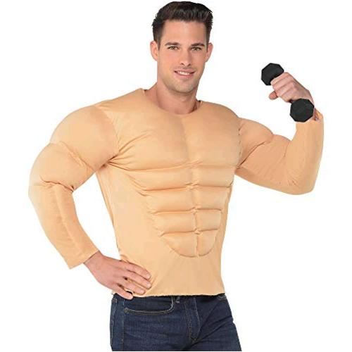 AMSCAN Muscle Shirt Halloween Costume Accessory for, Skin Tone, Size